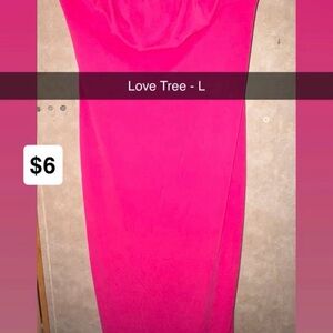 Love Tree Strapless Dress in Bold Pink